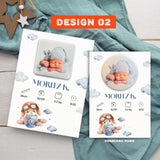 Geburtsanzeige mit Magnet für Jungen