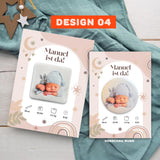 Geburtsanzeige mit Magnet für Jungen