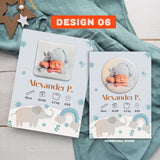 Geburtsanzeige mit Magnet für Jungen