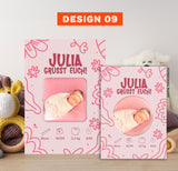 Geburtsanzeige mit Magnet für Mädchen